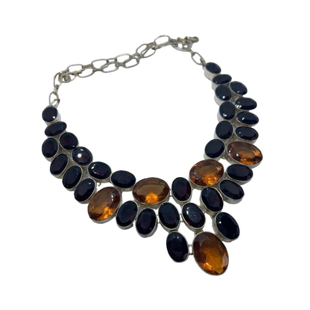 Vintage 925 Sterling Silver Huge Statement Necklace